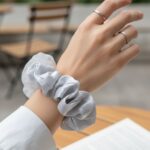 Dual-Tone Satin & Mesh Fabric Hair Scrunchie (1 Pc) - Image 6