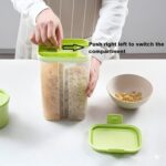 Plastic 2 Sections Air Tight Transparent Food Grain Cereal Storage Container (2 ltr) - Image 3