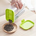 Plastic 2 Sections Air Tight Transparent Food Grain Cereal Storage Container (2 ltr) - Image 4