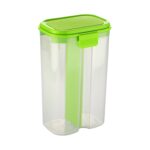 Plastic 2 Sections Air Tight Transparent Food Grain Cereal Storage Container (2 ltr) - Image 5