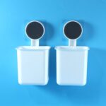 Wall Mounted Plastic Toothbrush Holder with Adhesive Installation (2 Pc) - Image 3
