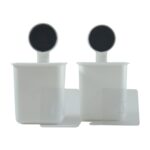Wall Mounted Plastic Toothbrush Holder with Adhesive Installation (2 Pc) - Image 5
