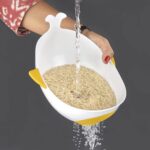 Plastic Rice Pulses Fruits Vegetable Noodles Pasta Washing Bowl and Strainer (2 Pc) - Image 7