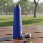 Classic Stainless Steel Water Bottle Blue Color (1000 ML, 1 Piece) - Image 3