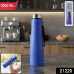 Classic Stainless Steel Water Bottle Blue Color (1000 ML, 1 Piece) - Image 2
