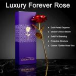 24K Artificial Golden Rose / Gold Red Rose with Gift Box (10 inches) - Image 2